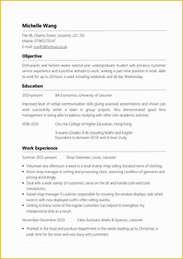 Free Resume Templates for First Time Job Seekers Of Resume Objective for Part Time Job Best Resume Collection