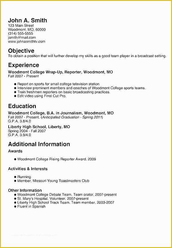 Sample resume for new job seeker