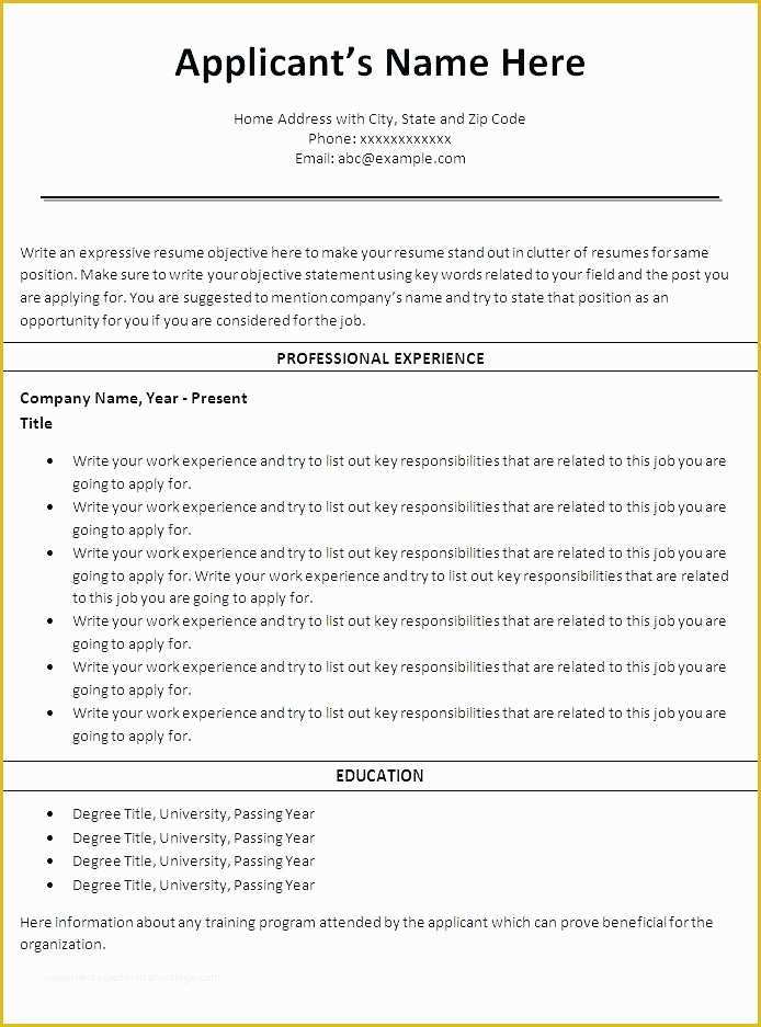 Free Resume Templates for First Time Job Seekers Of Resume Template for Job Plete Resume format Resume