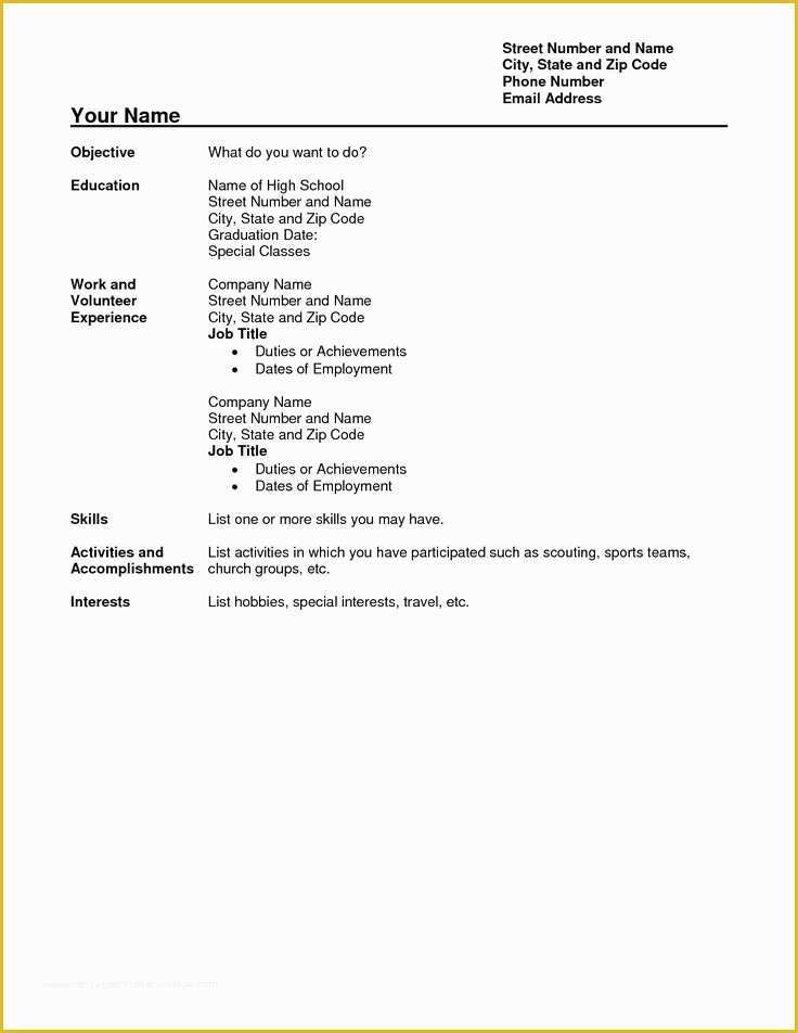 Free Resume Templates for Highschool Students with No Work Experience Of 17 Best Ideas About Student Resume On Pinterest