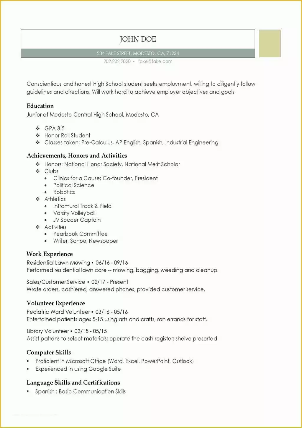 Free Resume Templates for Highschool Students with No Work Experience Of Resume and Template High School Resume Template High