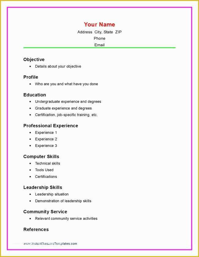 Free Resume Templates for Highschool Students with No Work Experience Of Resume formats for High School Students Best Resume