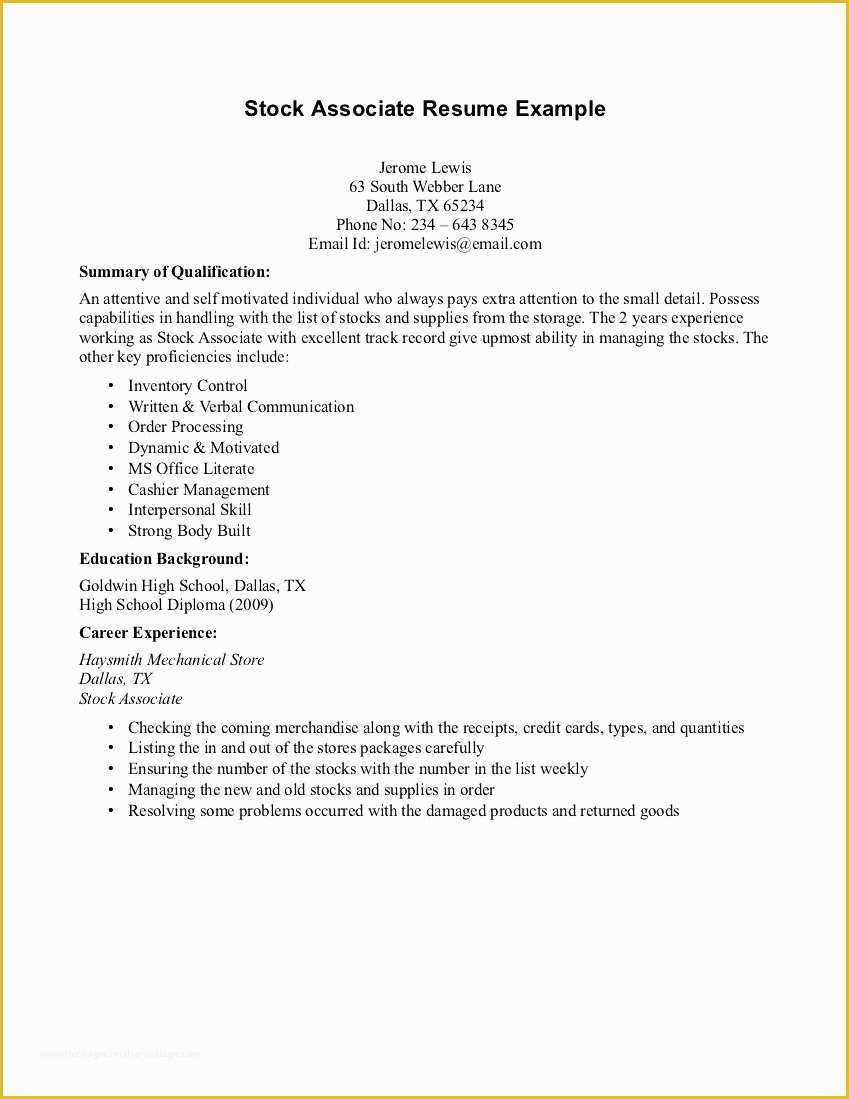 Free Resume Templates for Highschool Students with No Work Experience Of Sample Cover Letter for High School Student with No Work