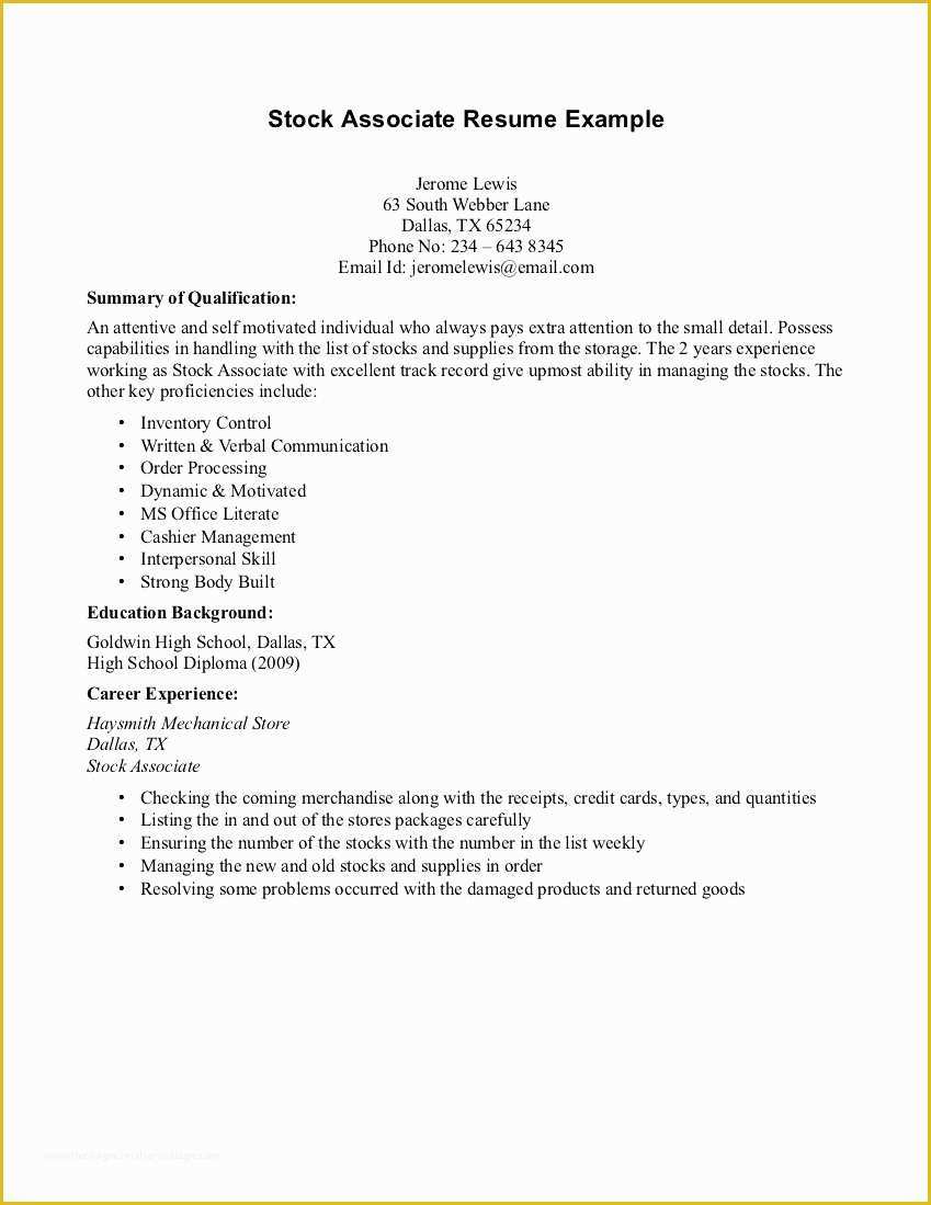 Free Resume Templates For Highschool Students With No Work Experience 