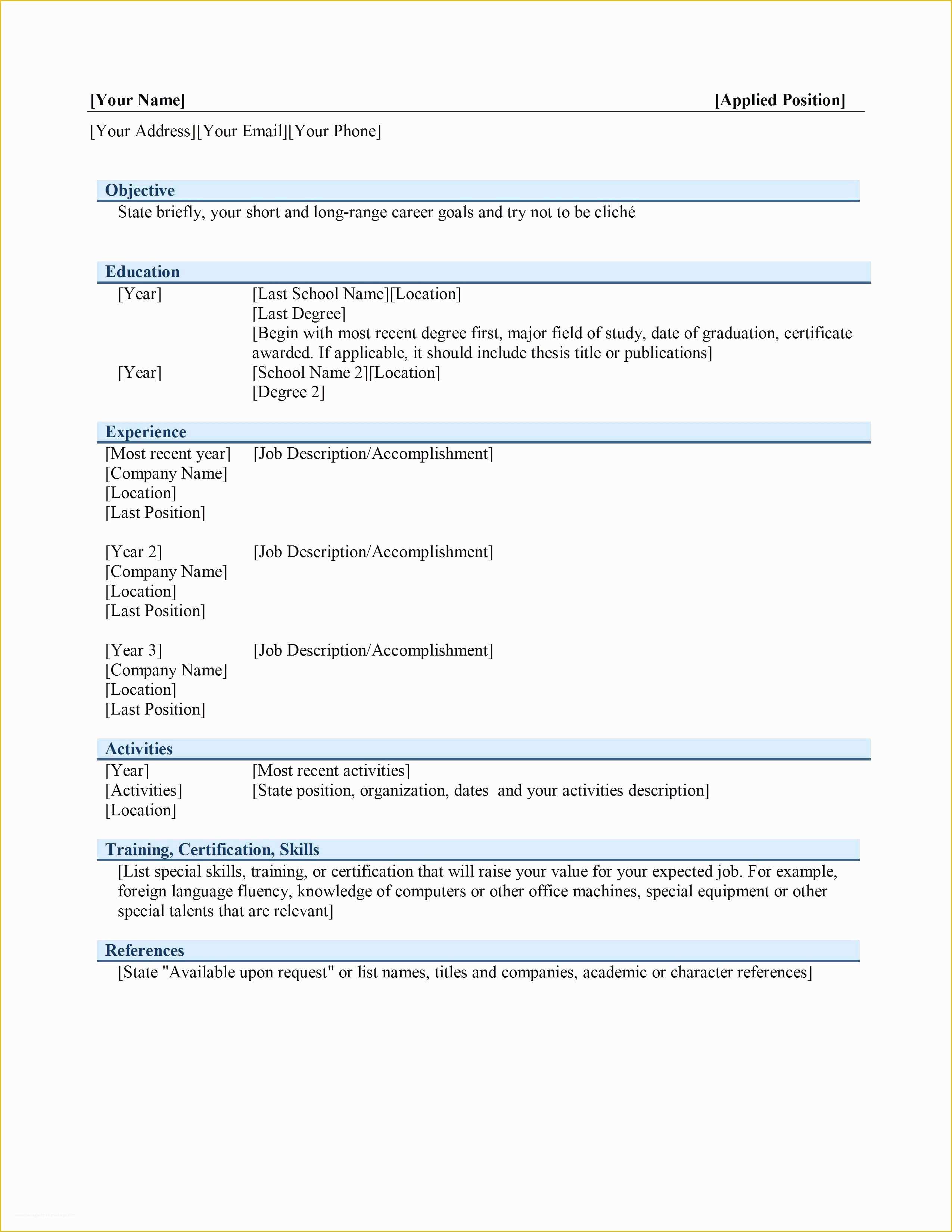 Free Resume Templates for Libreoffice Of Libreoffice Resume Template