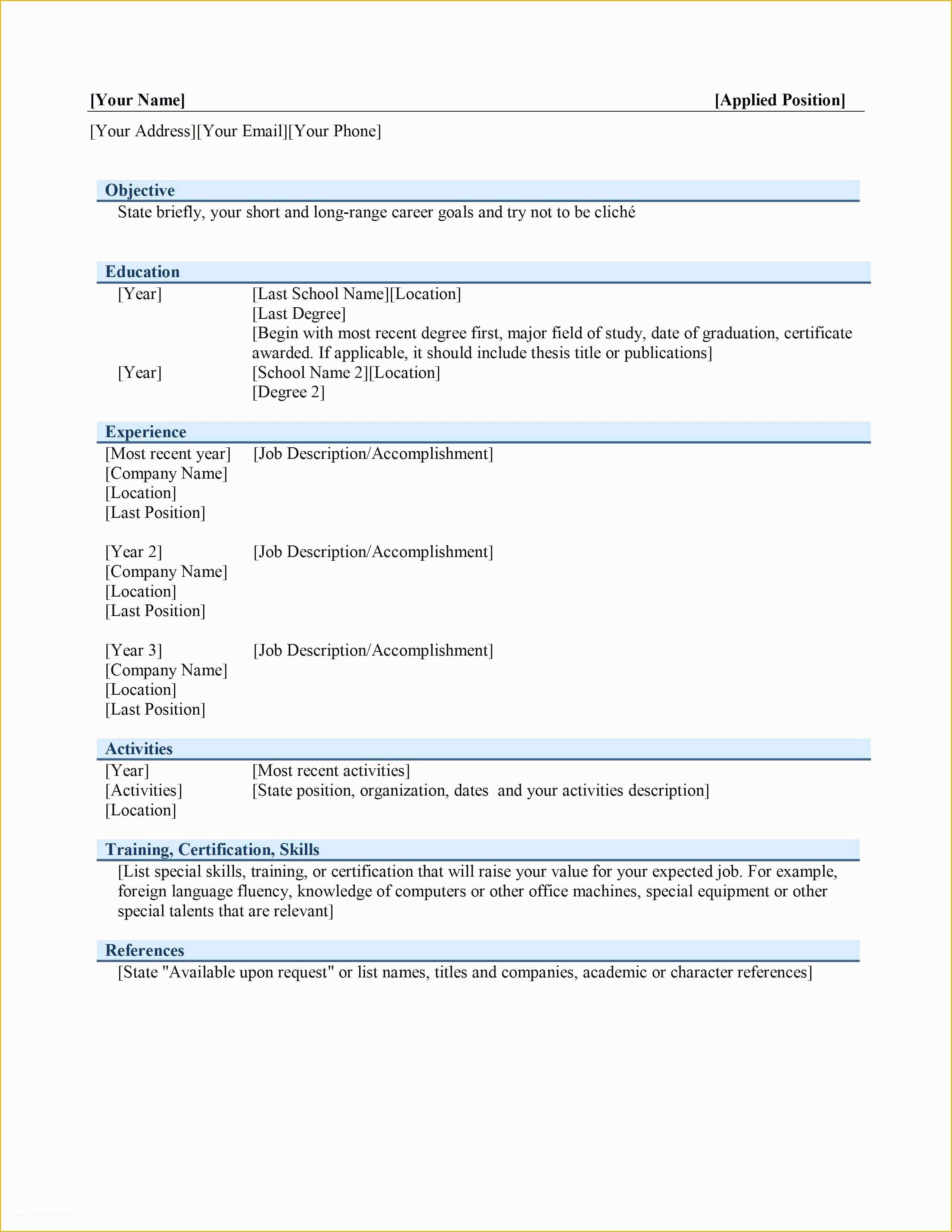 Free Resume Templates for Libreoffice Of Libreoffice Resume Template