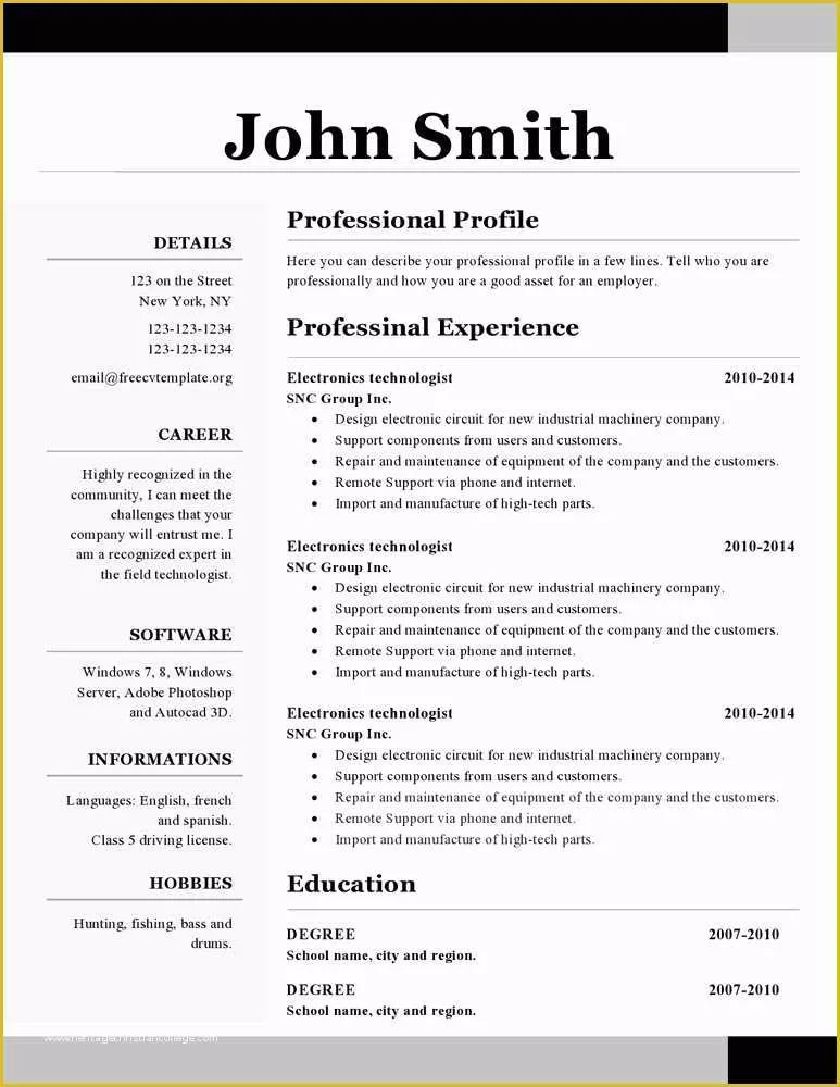 resume template libreoffice reddit