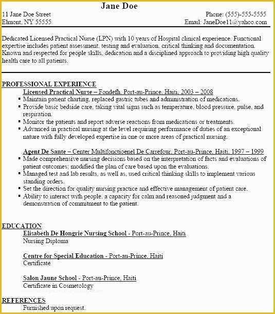 Free Resume Templates for Lpn Nurses Of 15 Clinical Experience On Resume