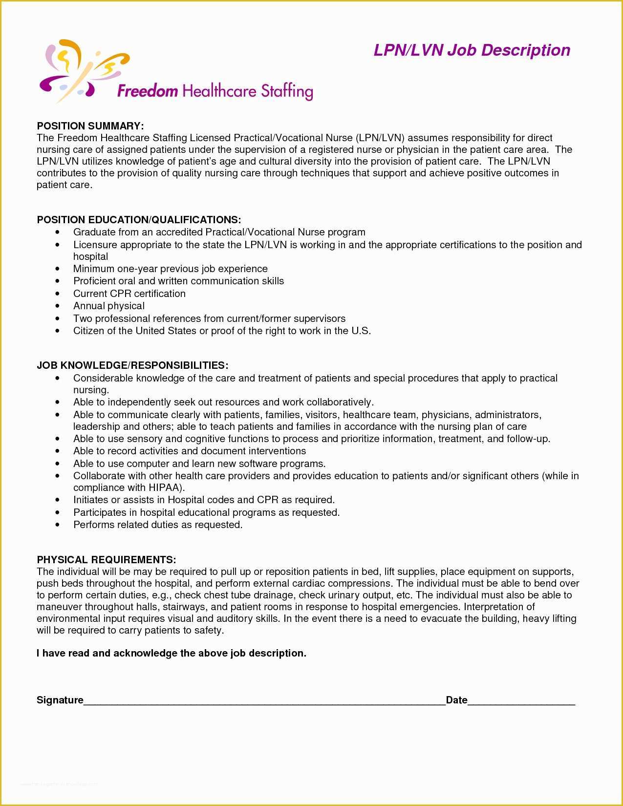 Free Resume Templates for Lpn Nurses Of 20 Licensed Practical Nurse Sample Resume