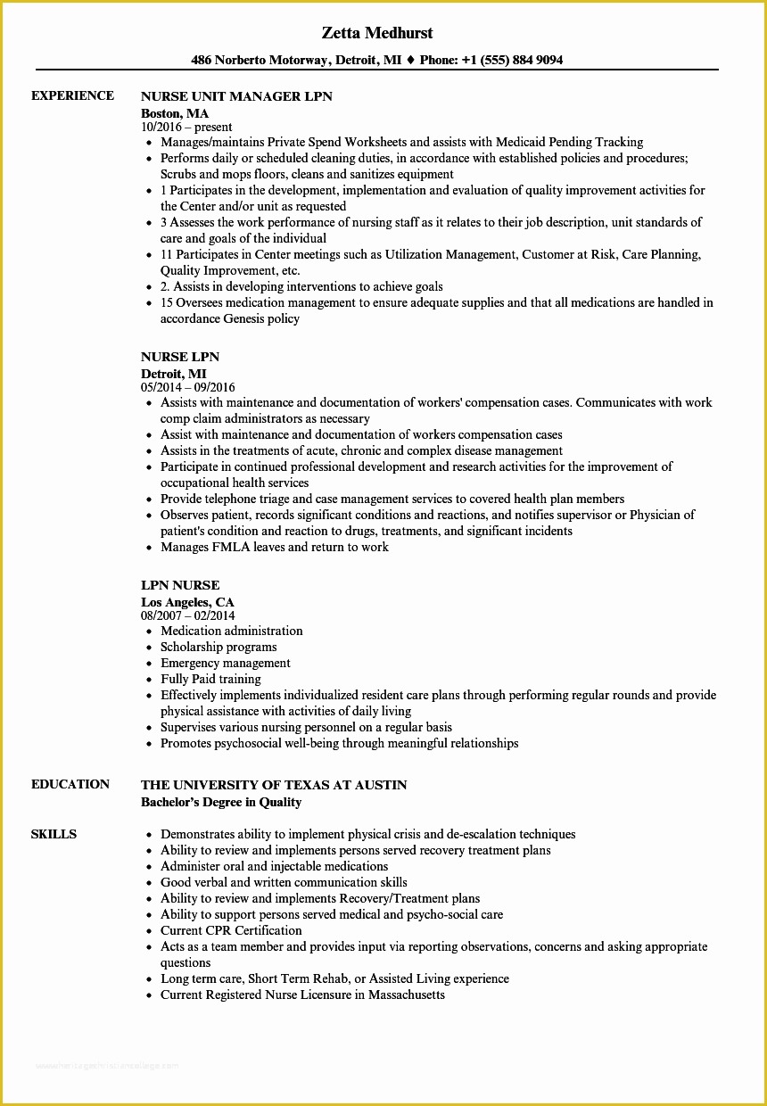 Free Resume Templates for Lpn Nurses Of Lpn Nurse Resume Samples