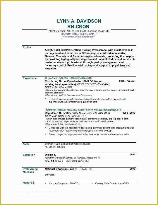 Free Resume Templates for Lpn Nurses Of New Graduate Lpn Resumes