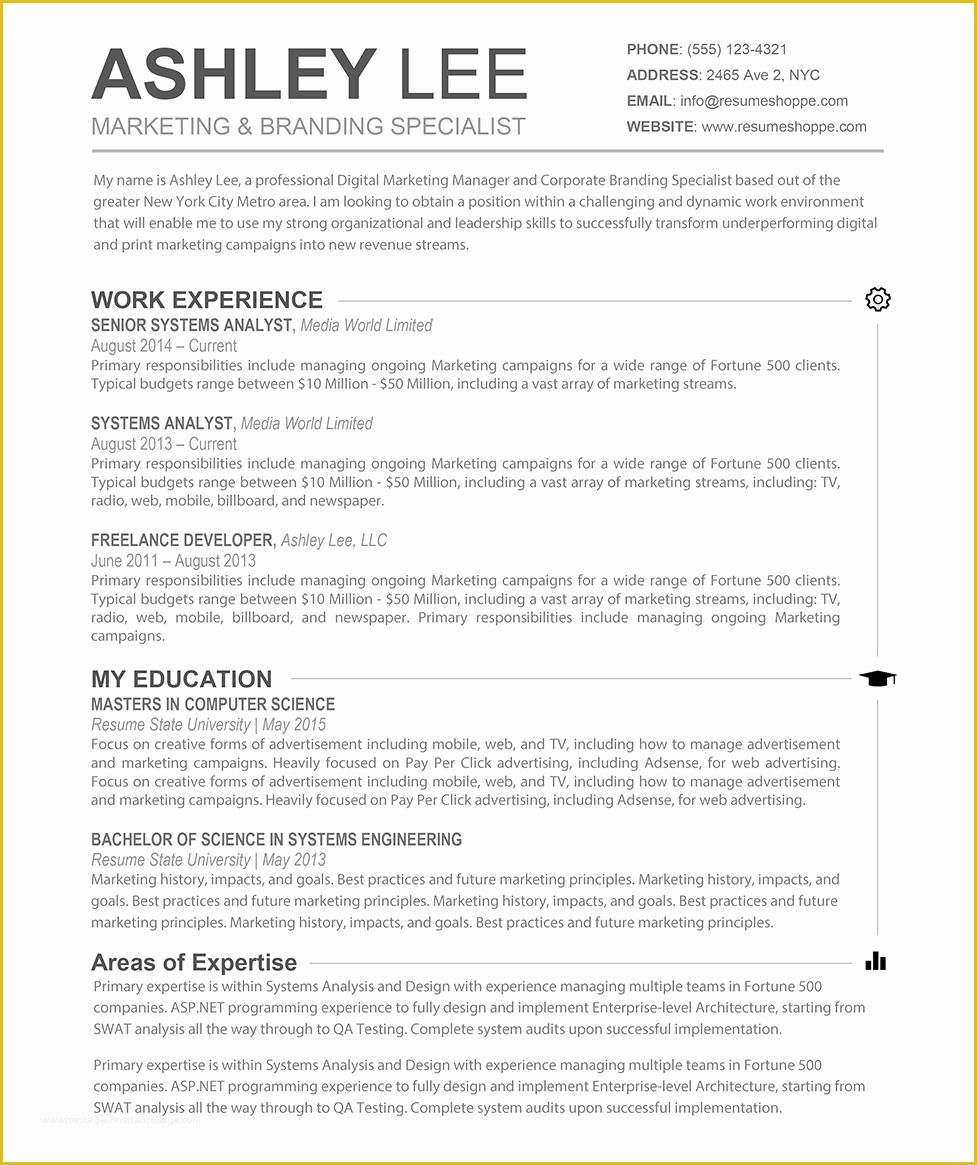 Free Resume Templates for Mac Of 18 Pages Cv Template Mac