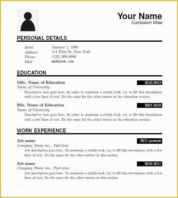Free Resume Templates for Mac Of Free Resume Templates for Mac