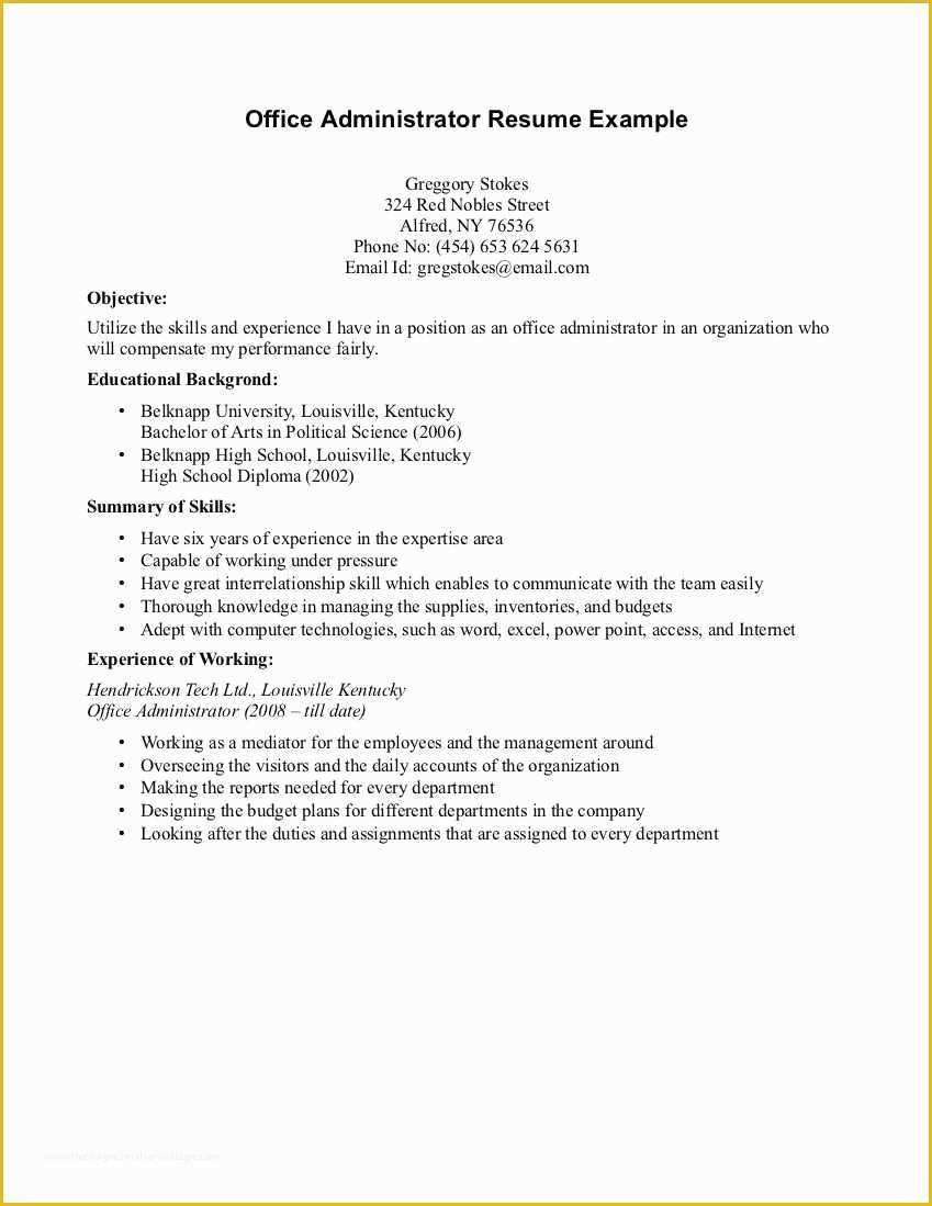 Free Resume Templates for No Work Experience Of 49 Elegant Resume Template for No Job Experience Lp