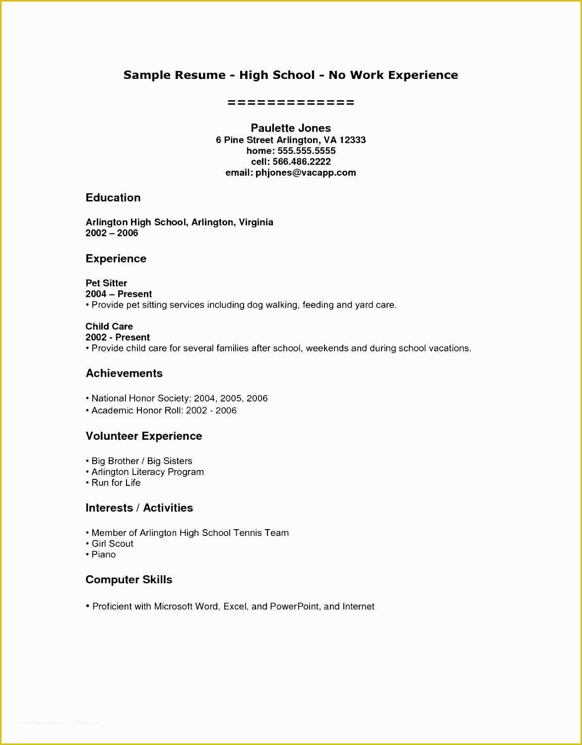 Free Resume Templates for No Work Experience Of 7 Write A Job Resume with No Work Experience