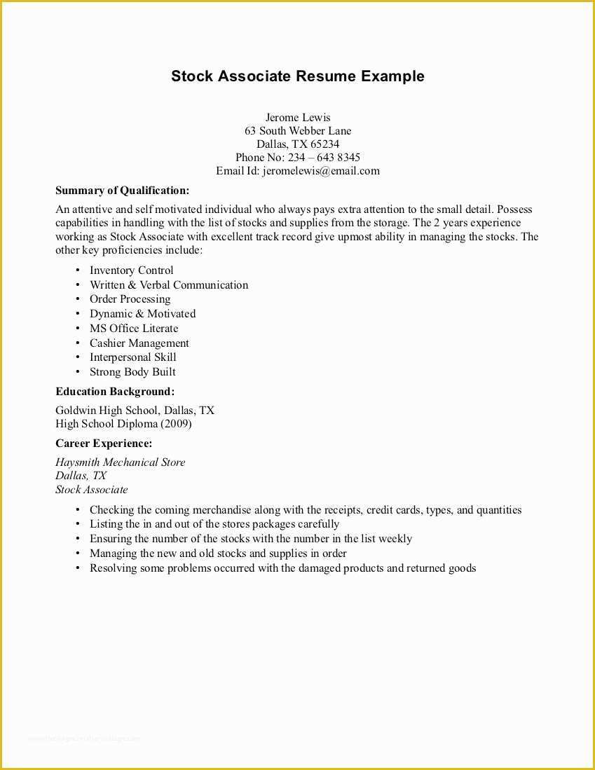 Free Resume Templates for No Work Experience Of Resume Examples No Experience