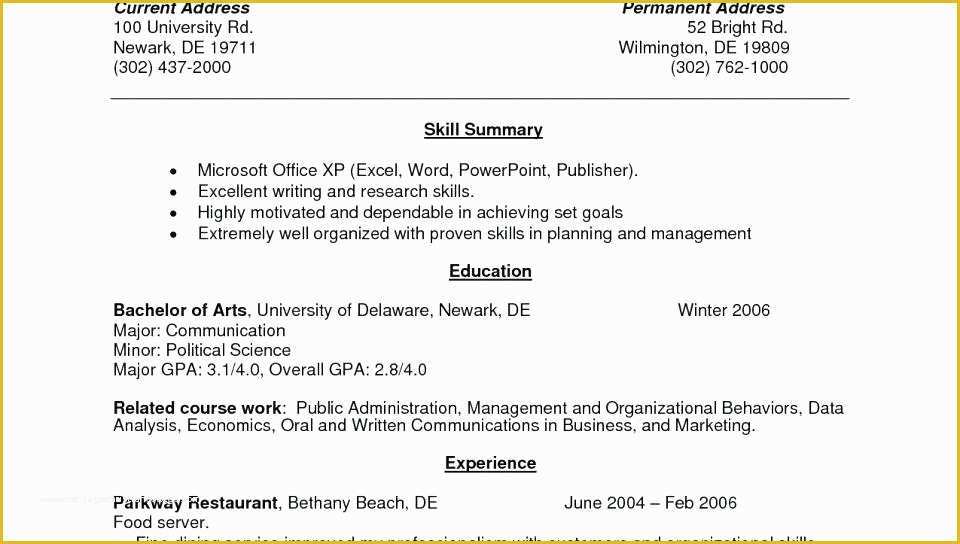 Free Resume Templates for No Work Experience Of Students Resume Templates – Trezvost