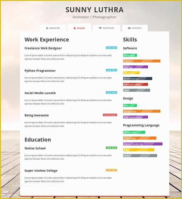 Free Resume Templates for Pages Of 41 HTML5 Resume Templates Free Samples Examples format