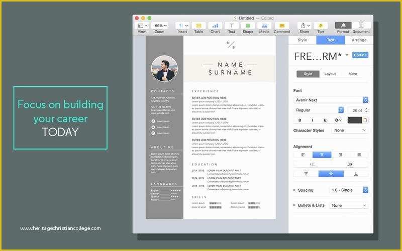 Free Resume Templates for Pages Of Resume Template for Mac Pages Free Kor2m with Regard to