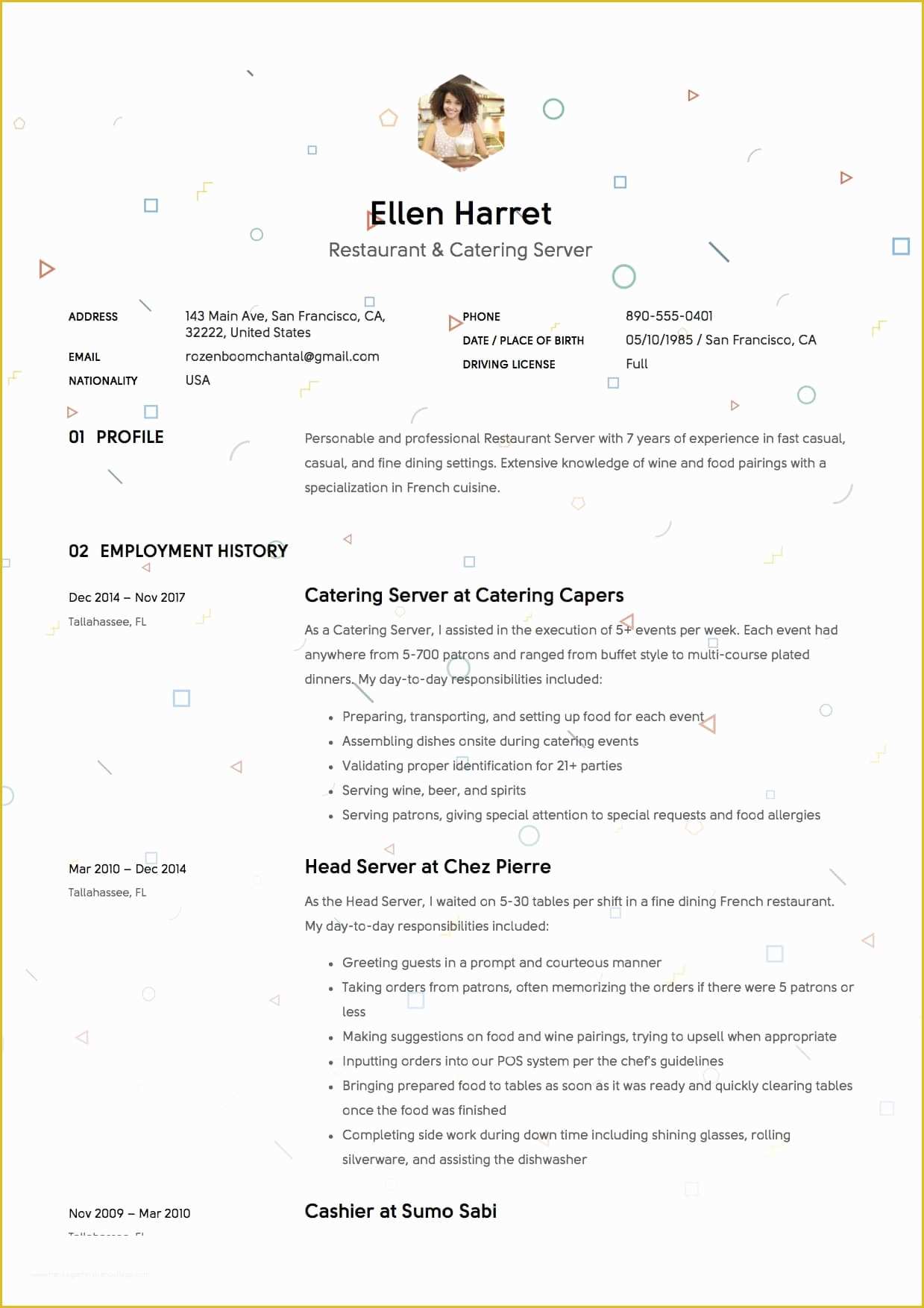 Free Resume Templates for Restaurant Servers Of 12 Restaurant Server Resume Sample S 2018 Free Downloads