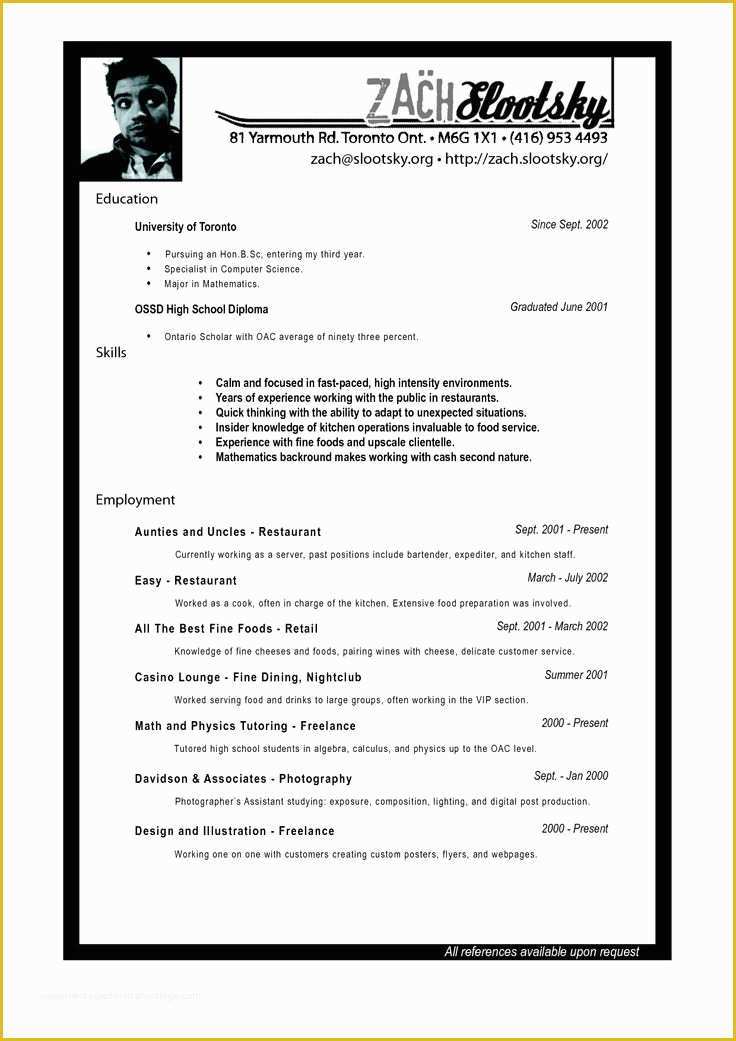 Free Resume Templates for Restaurant Servers Of 54 Best Images About Resume Templates Download On