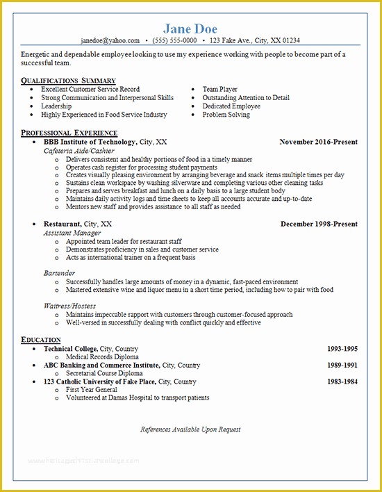 Free Resume Templates for Restaurant Servers Of Restaurant Server Resume Example Management