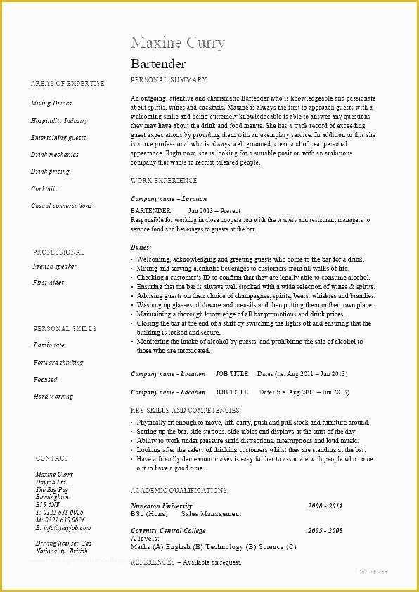 Free Resume Templates for Restaurant Servers Of Restaurant Server Resumes Food Service Server Resume