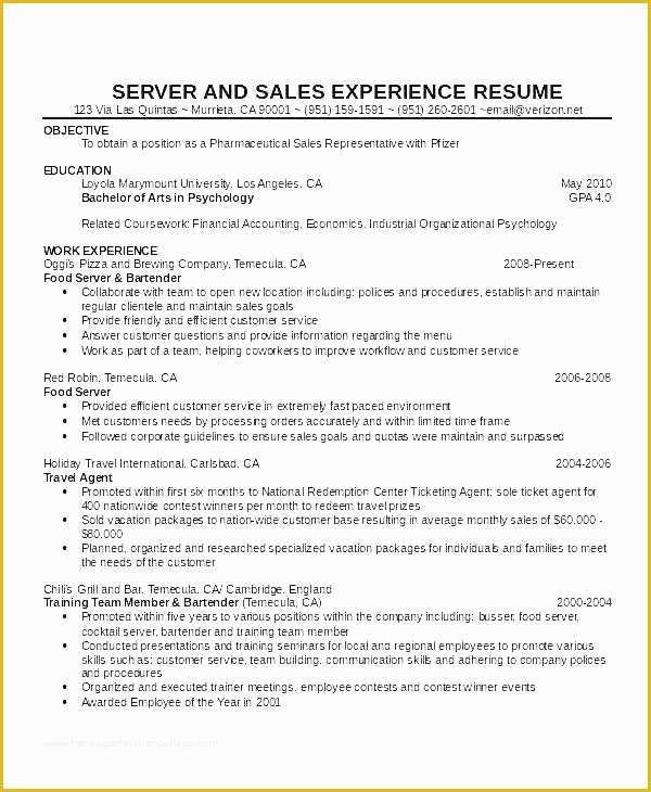 Free Resume Templates for Restaurant Servers Of Restaurant Server Resumes Restaurant Server Resume Resume