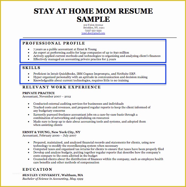 Free Resume Templates for Stay at Home Moms Of Stay at Home Mom Resume Sample & Writing Tips