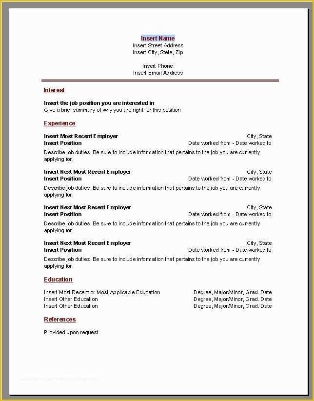 Free Resume Templates for Word Starter 2010 Of 7 8 Resume Templates for Ms Word 2010