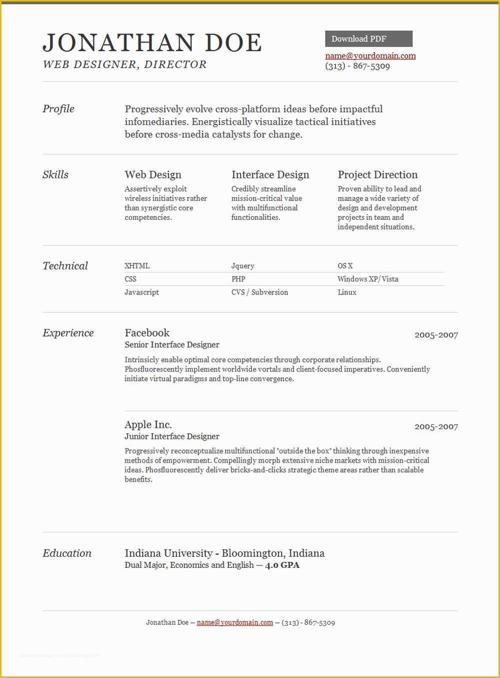 Free Resume Templates Free Of 15 Best Free Line Resume Cv Website Templates and themes