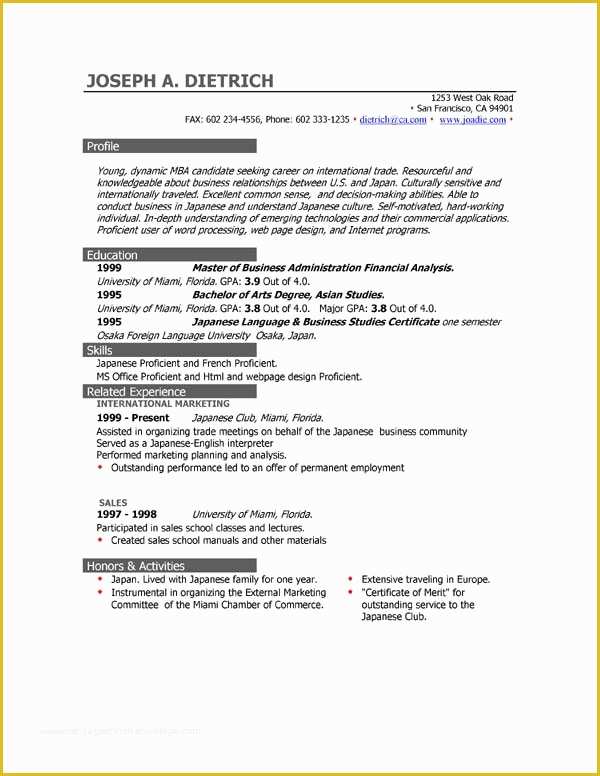 Free Resume Templates Free Of 85 Free Resume Templates