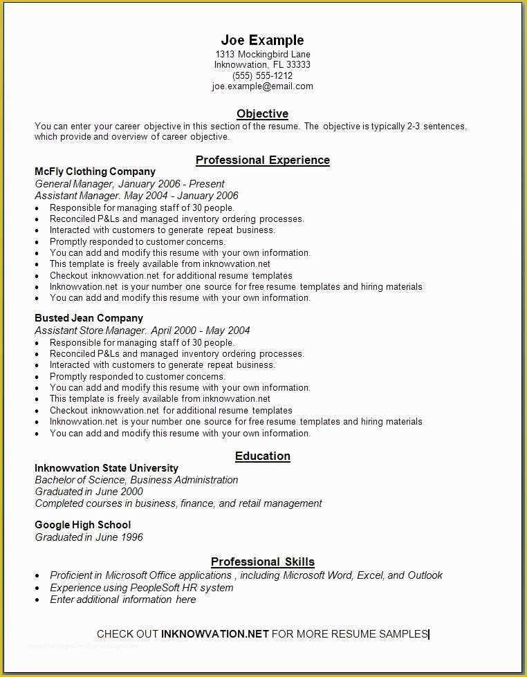 Free Resume Templates Free Of Demo Resume