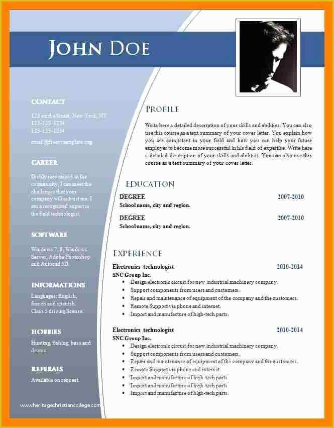 Free Resume Templates Microsoft Word 2007 Of 15 Cv format In Ms Word