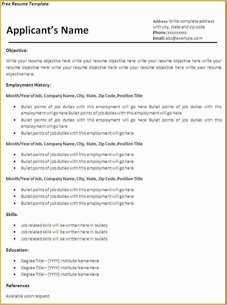 Free Resume Templates Microsoft Word 2007 Of Free Able Resume Templates 