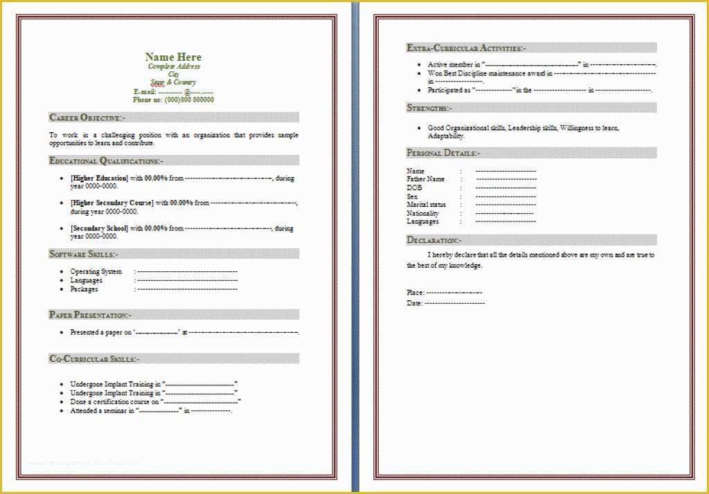 Free Resume Templates Microsoft Word 2007 Of Microsoft Fice 2007 Resume Templates Free Download