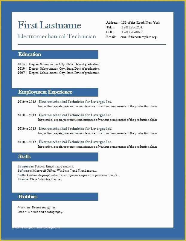 Free Resume Templates Microsoft Word 2007 Of Resume Templates Microsoft Word 2007 Free Download