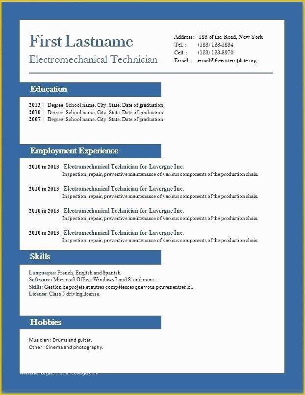 Free Resume Templates Microsoft Word 2007 Of Resume Templates Microsoft Word 2007 Free Download