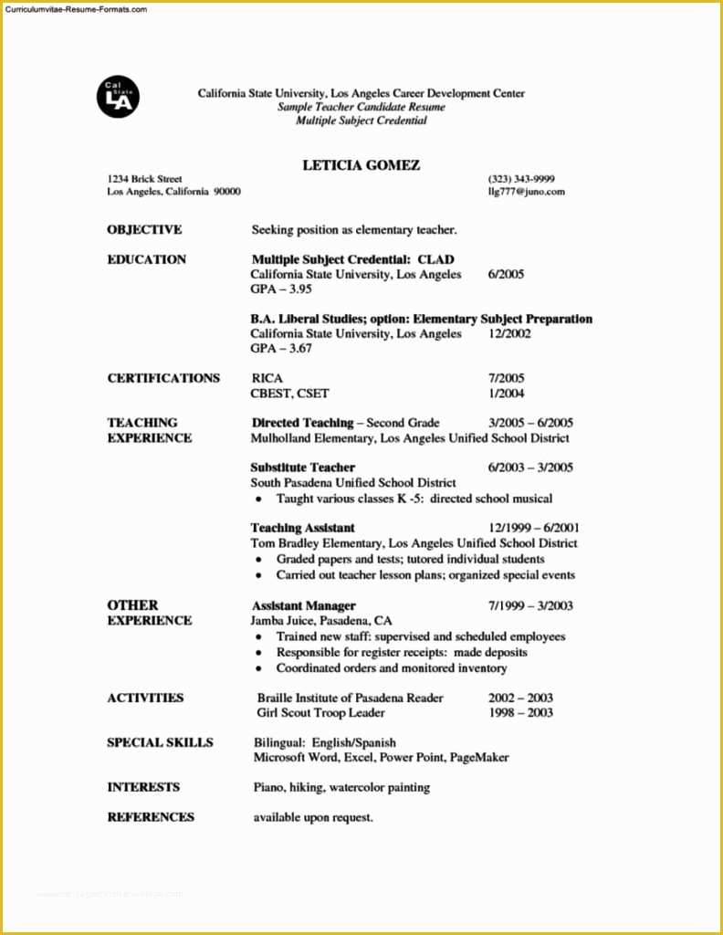 Free Resume Templates Microsoft Word 2007 Of Teacher Resume Templates Microsoft Word 2007 Free