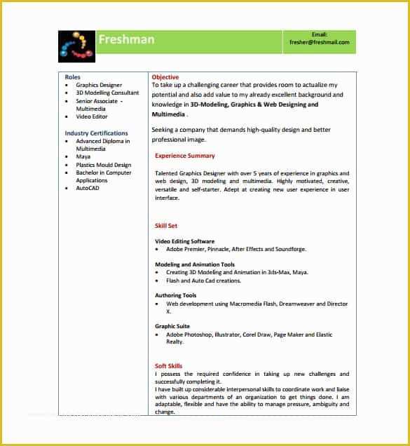 Free Resume Templates Pdf Of 14 Resume Templates for Freshers Pdf Doc