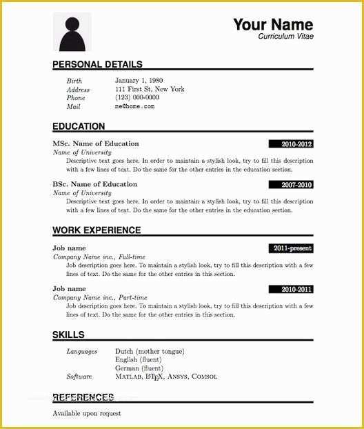 Free Resume Templates Pdf Of Simple Resume format Pdf Simple Resume format