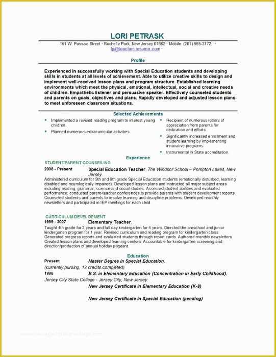 Free Resume Templates that are Actually Free Of Teacher Resume Templates