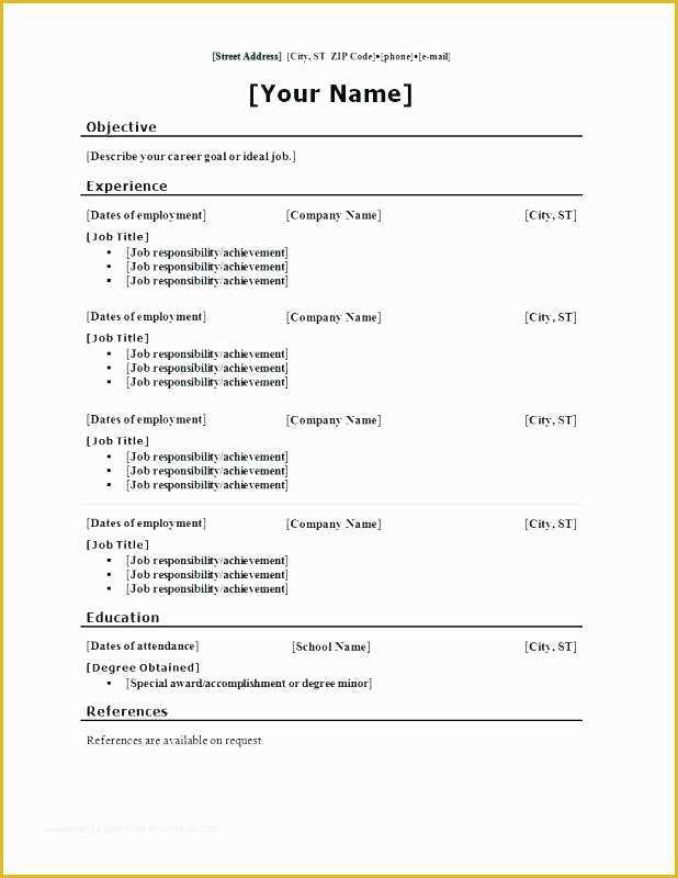 Free Resume Templates to Fill In and Print Of Blank Resumes to Print Blank Resume Template to Print Fill