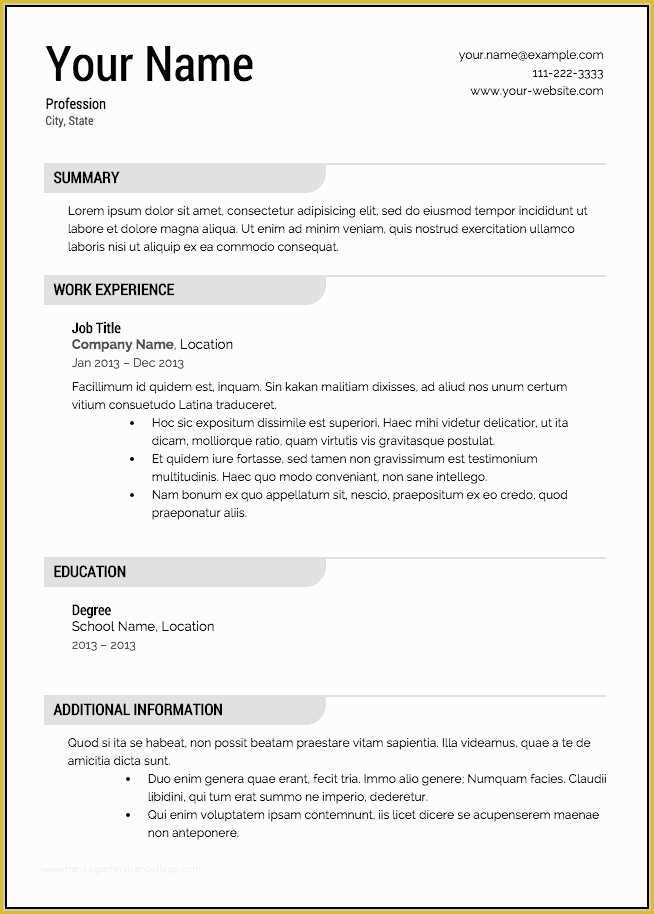 Free Resume Templates to Fill In and Print Of Free Blank Resume forms Line Resume Resume Examples