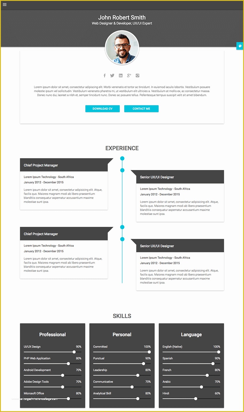 Free Resume Templates Websites Of 18 Best HTML Resume Templates for Awesome Personal