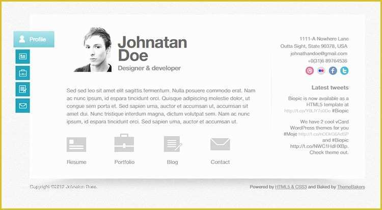 Free Resume Templates Websites Of 41 HTML5 Resume Templates Free Samples Examples format