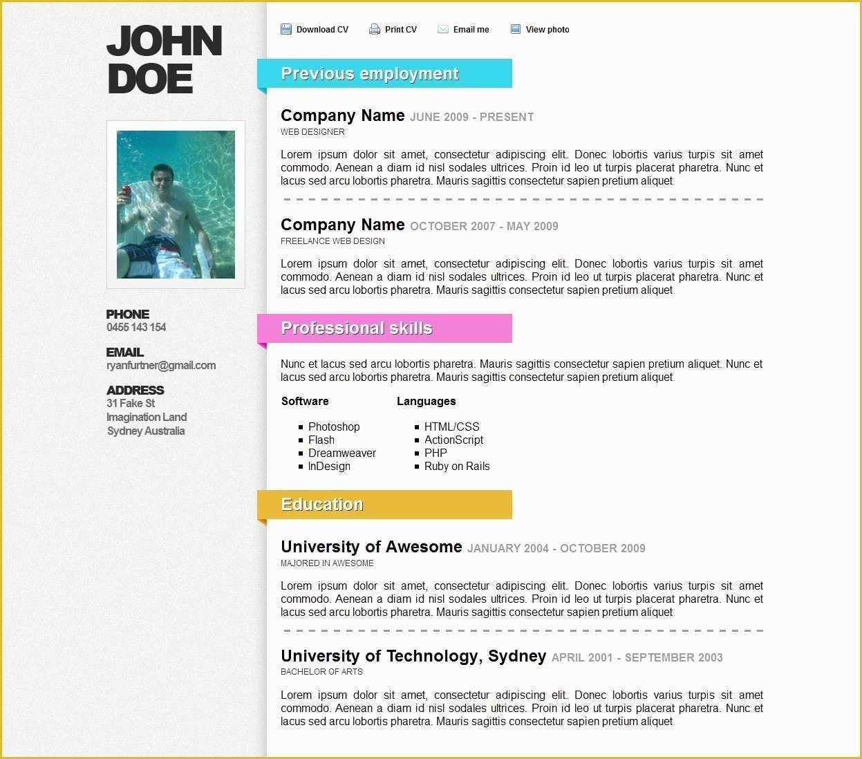 Free Resume Templates Websites Of Awesome Line Resumecv