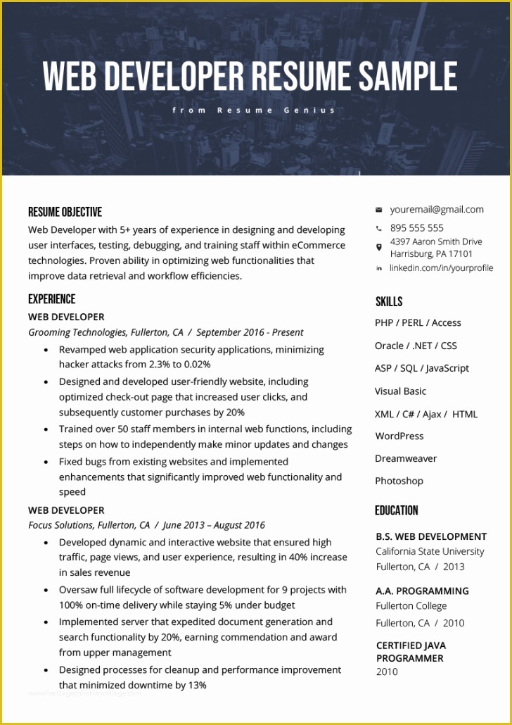 Free Resume Templates Websites Of Resume and Template 46 Phenomenal Web Developer Resume