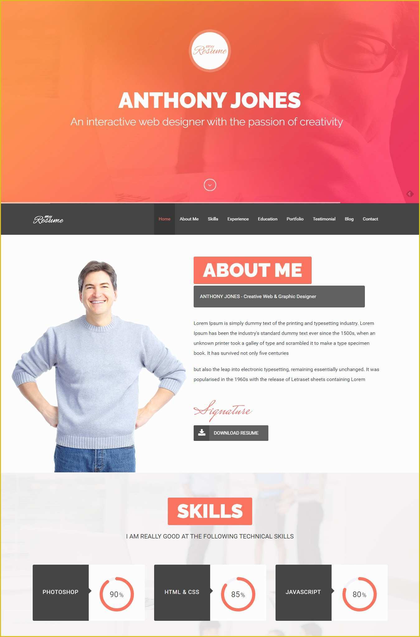 Free Resume Templates Websites Of top 15 Resume Website Templates In Wordpress