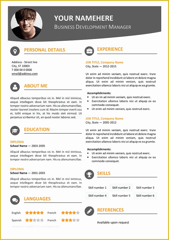 Free Resume Templates with Photo Of Hongdae Modern Resume Template